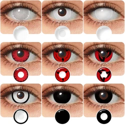 Hot! MAGISTER Yearly Halloween Contact Lenses Soft White Lenses Black White Cosplay Contact Lenses Anime Accessories 1 Pair