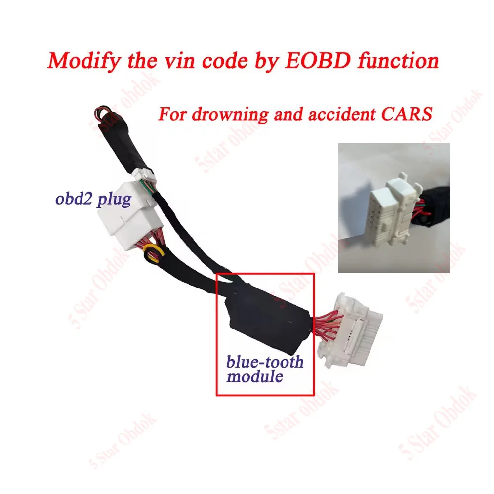 

VIN Simulator Frame Number Modification OBD Module EOBD Emulator Car 17 Digit VIN Work with Launch Tablet or Android APP