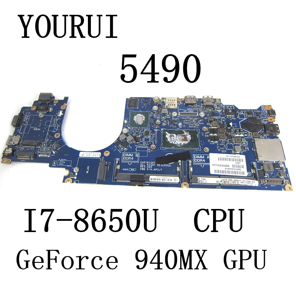 DDM70 LA-F402P For dell Latitude 5490 E5490 Laptop Motherboard with I7-8650U CPU and 940MX GPU Mainboard