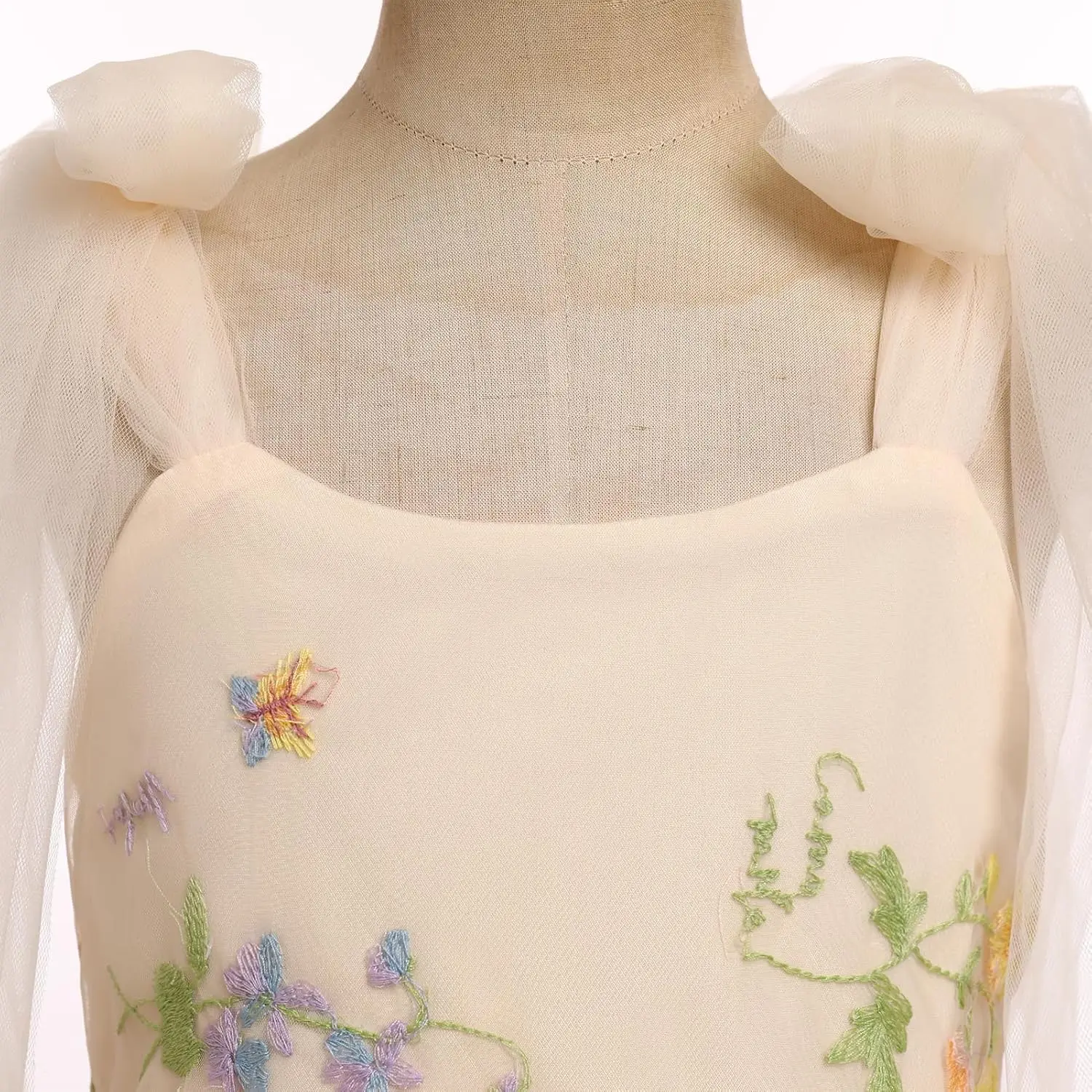 Flower Girl Floal Lace Tulle Dress Princess Backless Wedding Junior Bridesmaid Pageant Communion Dance Maxi Gown