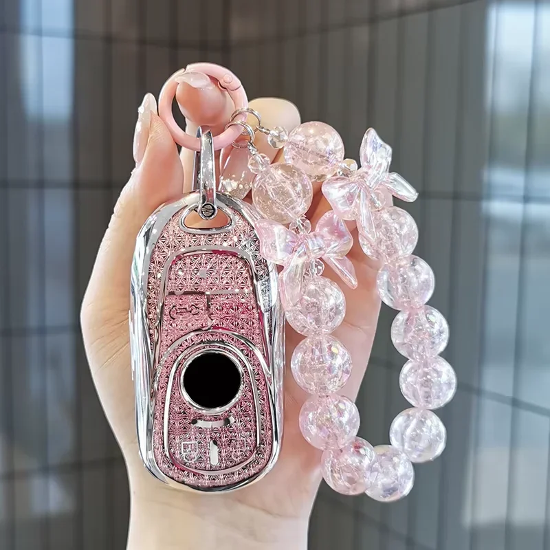 

Suitable for 23 Buick GL8 keycases 17-22 GL8 avenir keycover keyshell keychain buckle case for women Diamond Car Key Holder