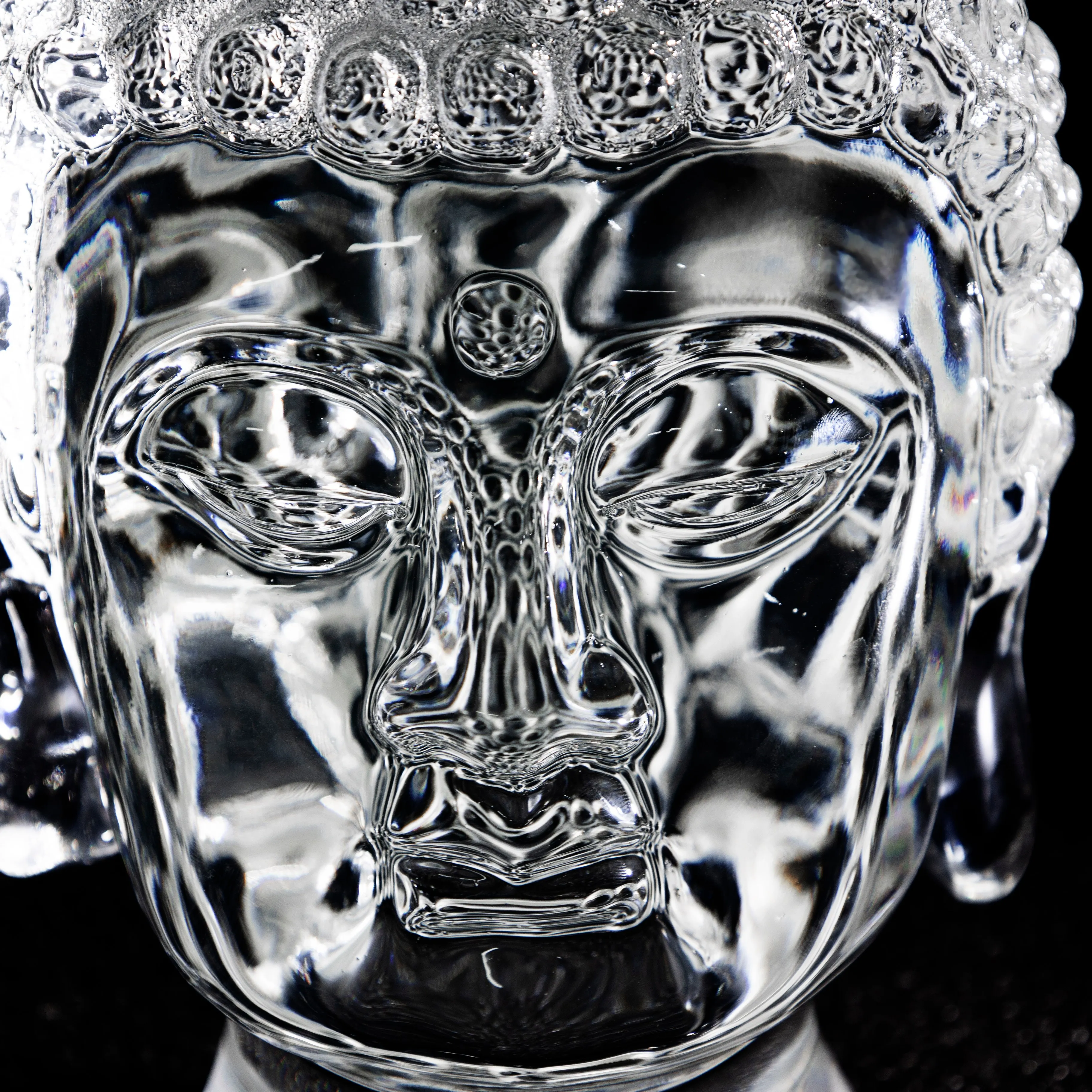 *&z F Transparent Resin Irregular Eco-Friendly Hand-painted Buddhist Head Sculpture Resin Crafts Art~.