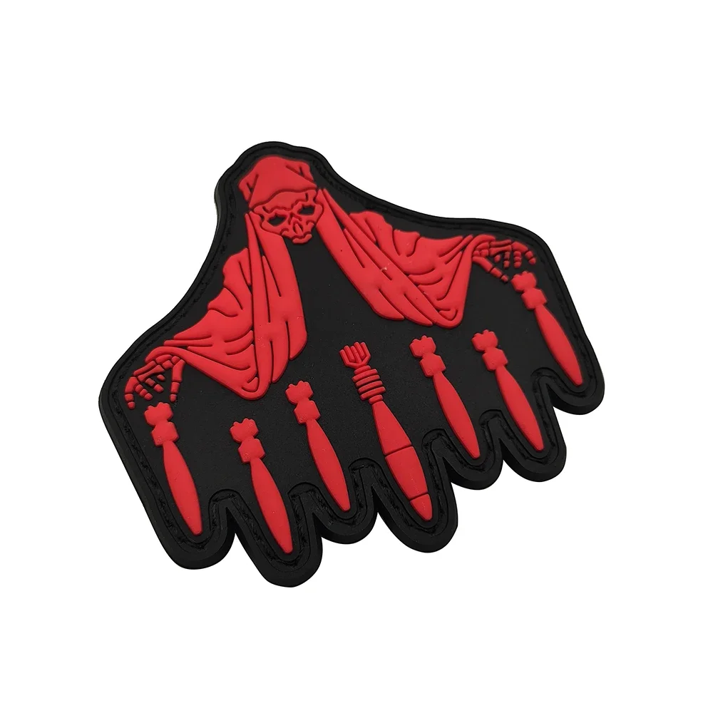 الموت يسقط القنبلة يتوهج في الظلام المطاط شارة التكتيكية هالوين زين الأشرطة هوك حلقة التصحيح #6