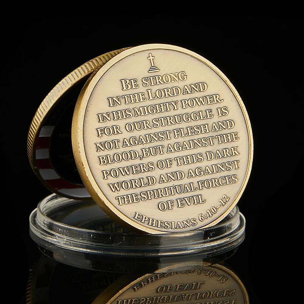 USA Challenge The Task Of Your Is Never As Great As The Power Behind You Bronze Souvenir Army Coin
