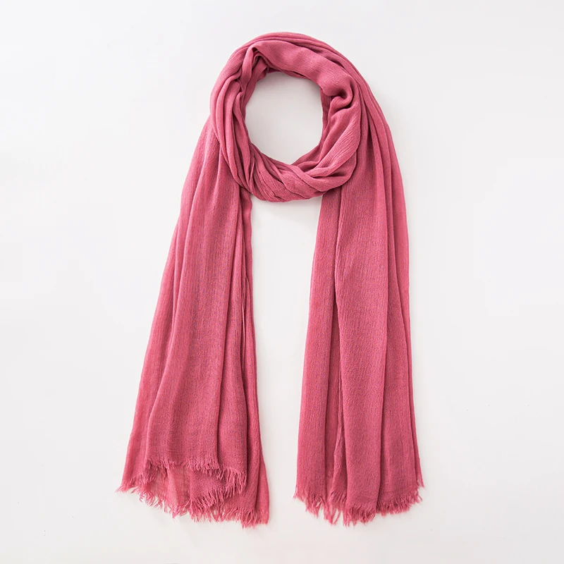 61-Farben-Schal aus weicher Baumwoll-Viskose, Rayon-Material, muslimischer Hijab, nahöstlich, einfarbig, Kopftuch mit Quaste – Detail 34
