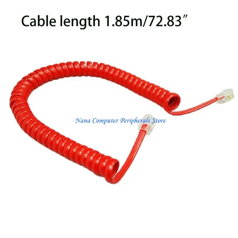 F68C RJ9 Cable teléfono en 6 pies Teléfono curvado teléfono fijo Teléfono Manejo línea línea 4p4c 6