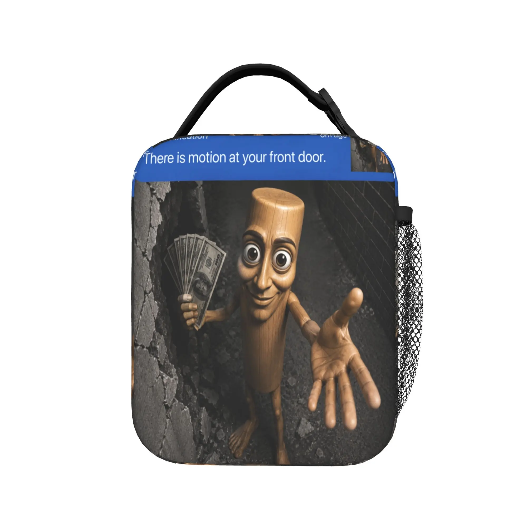 There is Motion at Your Front Tung Tung Tung Sahur Meme Lunch Bag For Adult Graphic Lunch Box Casual Outdoor Picnic Cooler Bag