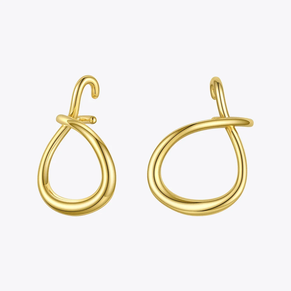 ENFASHION Simple Knot Ear Cuff Clip On Earrings For Women Gold Color Curved Earings Fashion Jewelry 2020 Kolczyki Damskie E1199