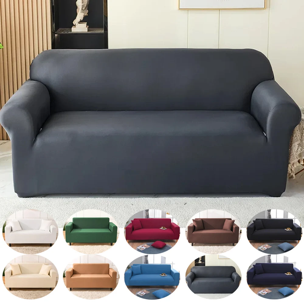 

1/2/3/4 Seater Solid Color Elastic Sofa Covers for Living Room Spandex Sectional Corner Sofa Slipcovers Couch Chair Cover 쇼파커버