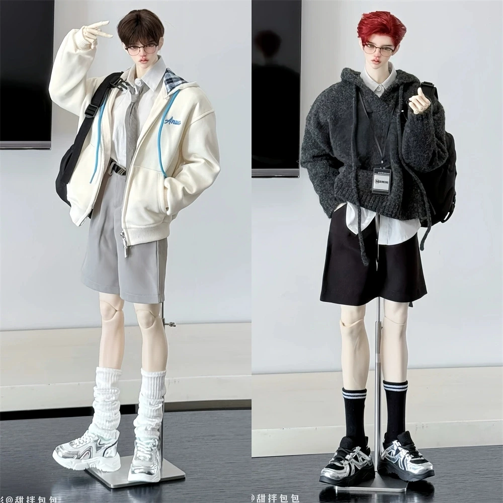 BJD Doll Boys Sports Shoes ID75 White Black Youth Handsome Casual Girls Network-surface Sneakers Toy Shoes Doll Accessories
