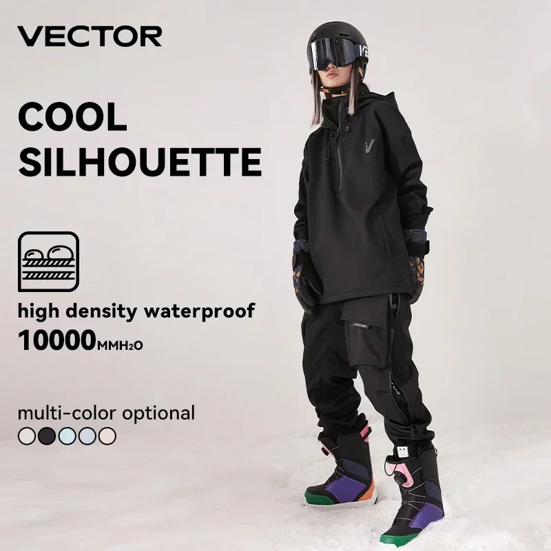 Veste et pantalon de ski coupe-vent pour hommes et femmes, vêtements de sport de plein air imperméables, sweat à capuche d'hiver, salopette chaude, document solide, 506