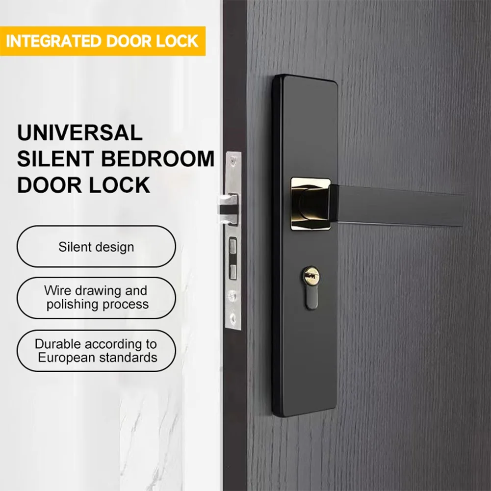 Universal Security Door Handle Aluminium Alloy Door Handle Lock Thickened Panel Handle Door Lock with Keys Household Hardware