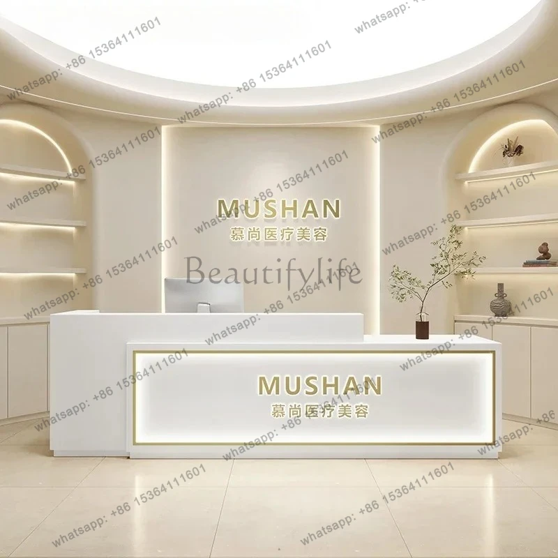 

Кассовый коммерческий прилавок для компаний, стойка ресепшн для салонов красоты, барная стойка для приема гостей