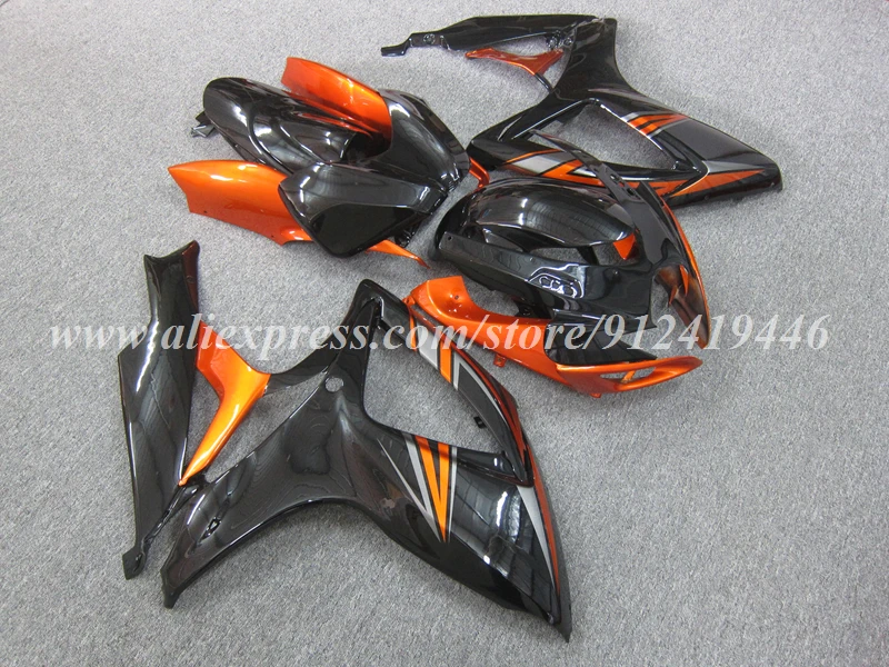 4Gifts New ABS Motorcycle Fairings Kit Fit For SUZUKI 600 750 K6 2006 2007 06 07 Bodywork Set Custom Black Orange