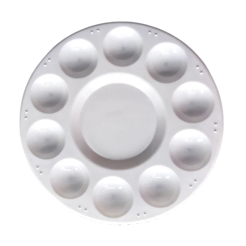 Round white palette Acrylic paint four-piece pointed flat brush set Palette