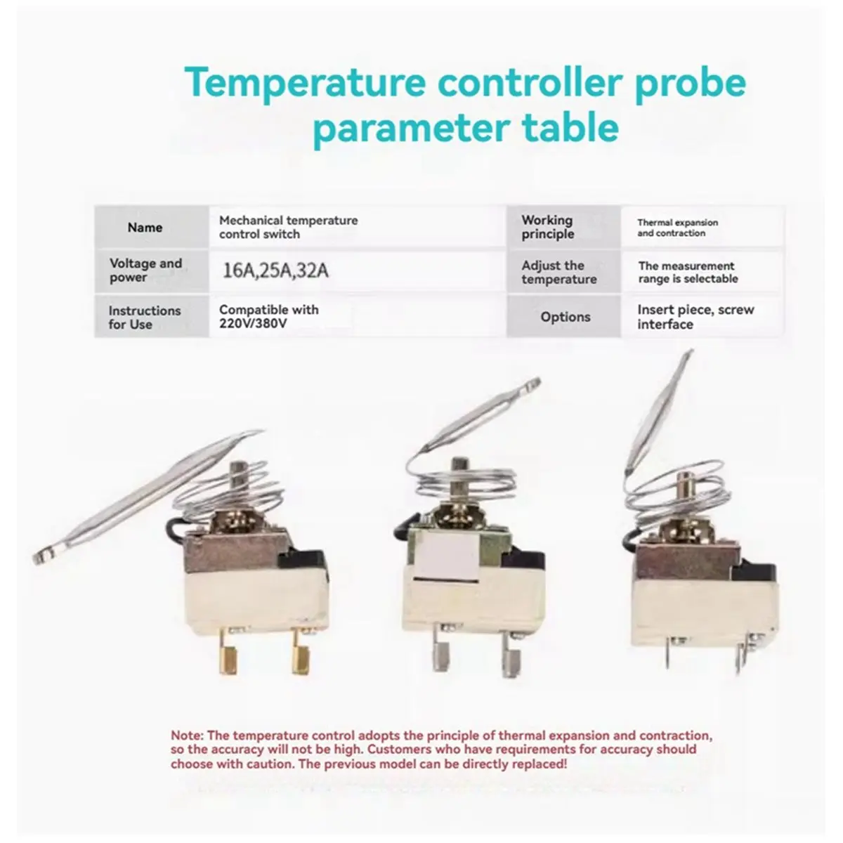 A013 0-110°C, 50-300°C, Oven/Deep Fryer, Knob Thermostat, 25A Thermostat, 250V Temperature Limiter 50-300 Degree