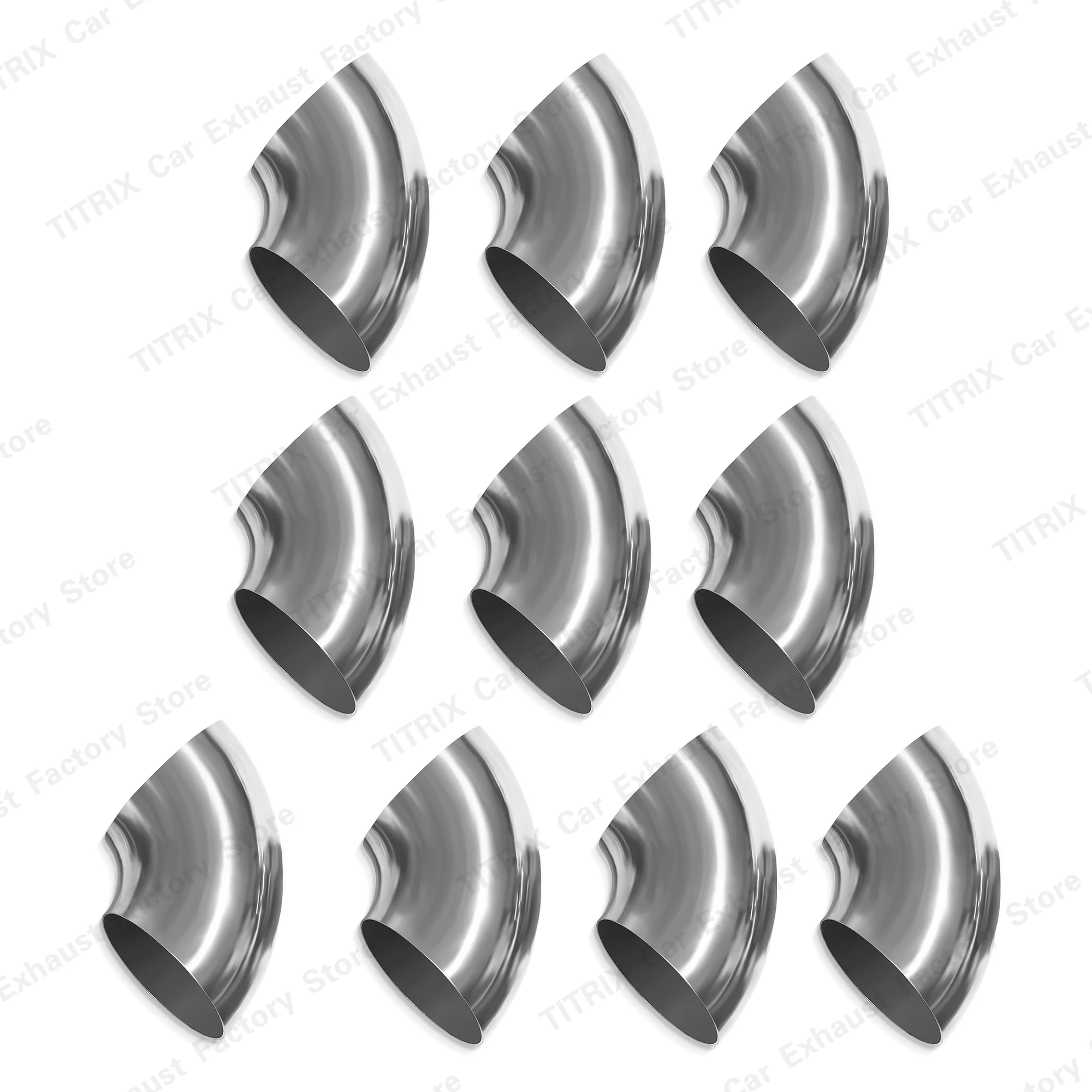 10pcs 1.5mm Thickness 63/76mm OD Sanitary Butt Welding Stainless Steel 90 Degree Elbow Bend Pipe Car Exhaust Pipe Welded Joint