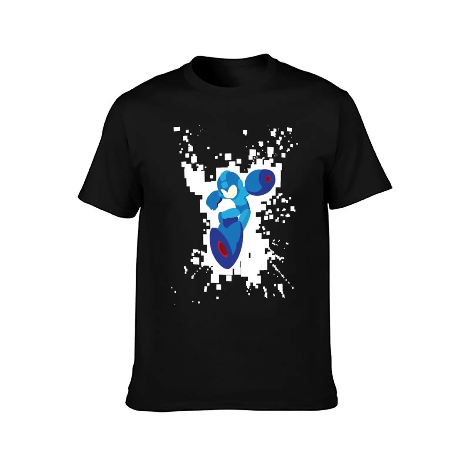 Mega Man Pixel Jump Tee T-Shirt Summer Casual Cotton Tee, Unisex Men Women