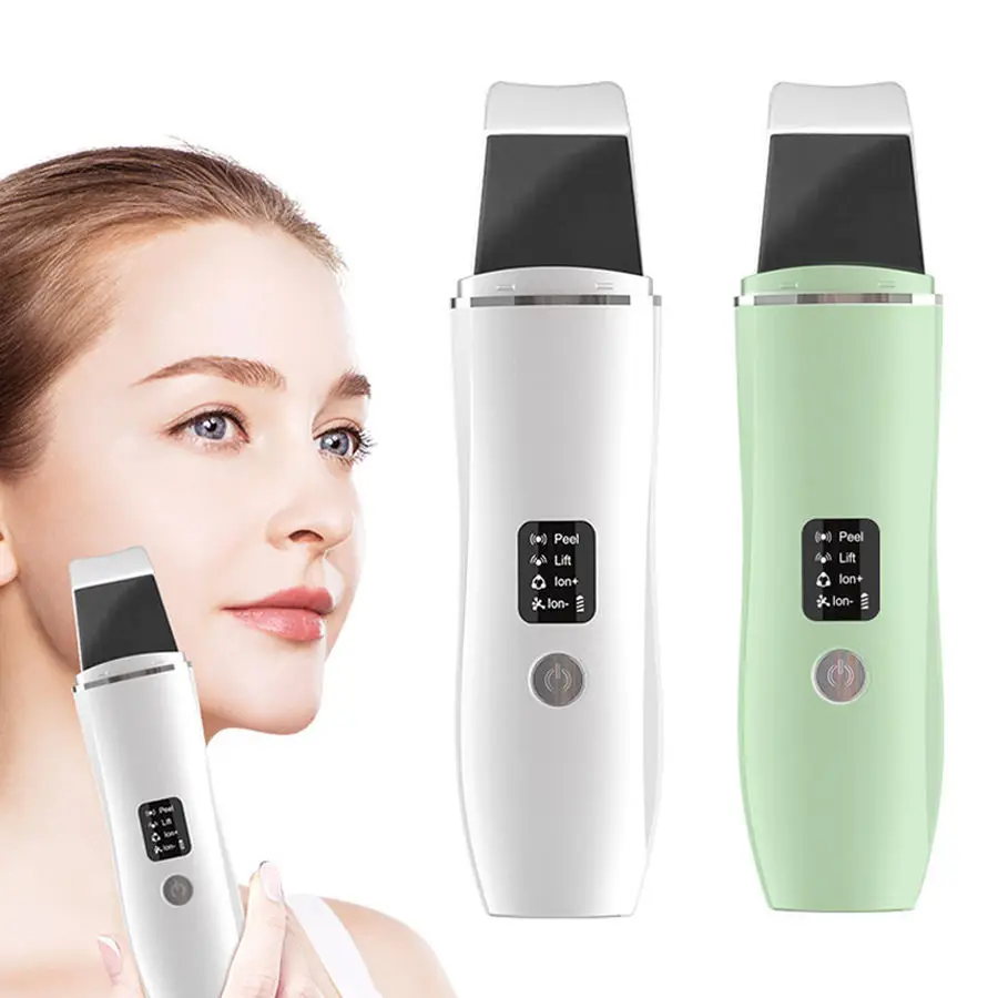Ultrasonic Face Skin Scrubber Pore Cleaner Deep Cleansing Tool with 4 Modes Peeling Blackhead Remover for Facial Skincare