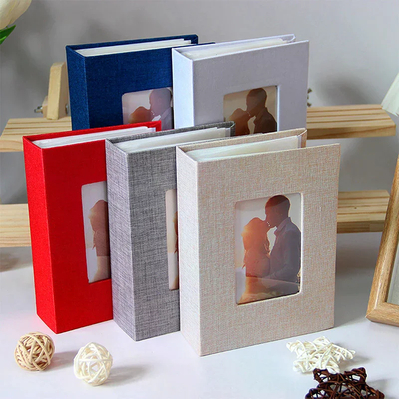 New Photo Album 100 Pockets Photo Album 4x6 Photos Linen Cover Slip-in Picture Albums DIY Writable Photo Storage Children Growth
