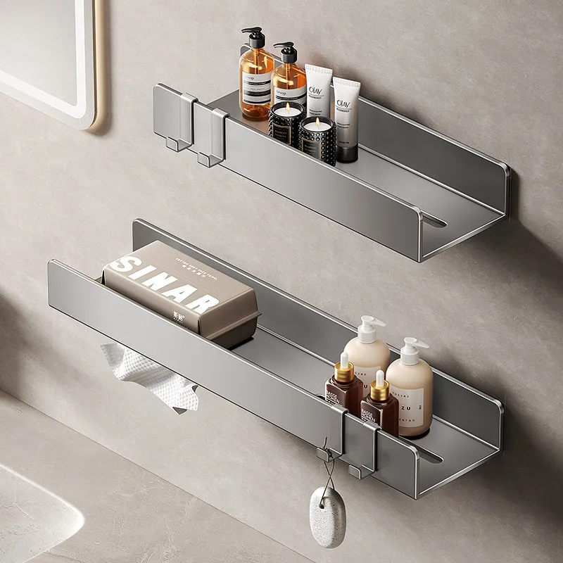 

Пистолет-серый держатель для полотенец для лица из нержавеющей стали 304, полка для ванной комнаты без дрели для туалетной бумаги