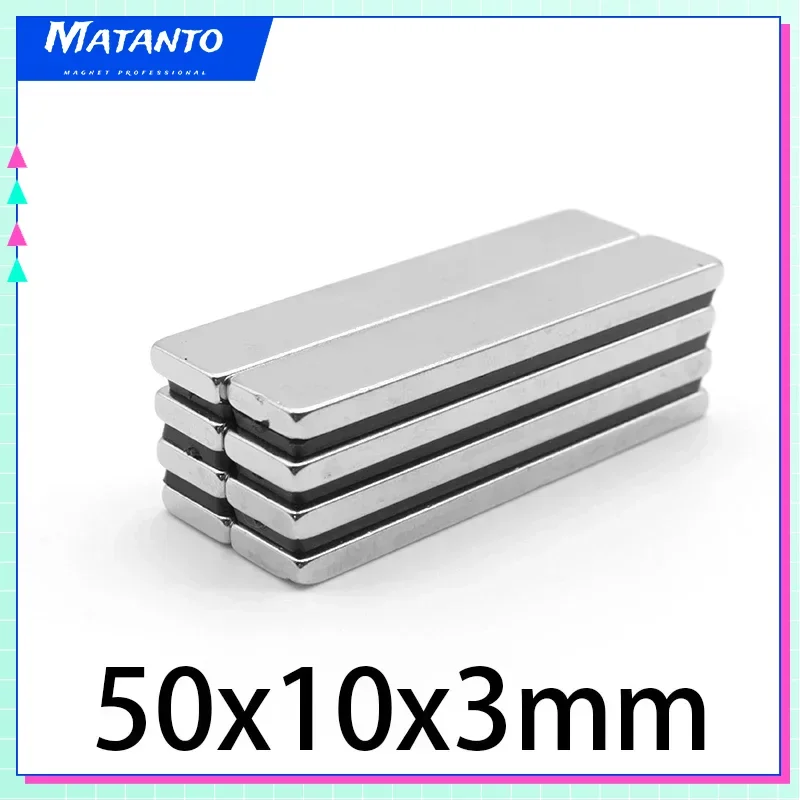 2/5/10/15/20/30PCS 50x10x3mm Block Strong Powerful Magnets N35 Long Permanent Magnet 50x10x3 Quadrate Neodymium Magnet 50*10*3