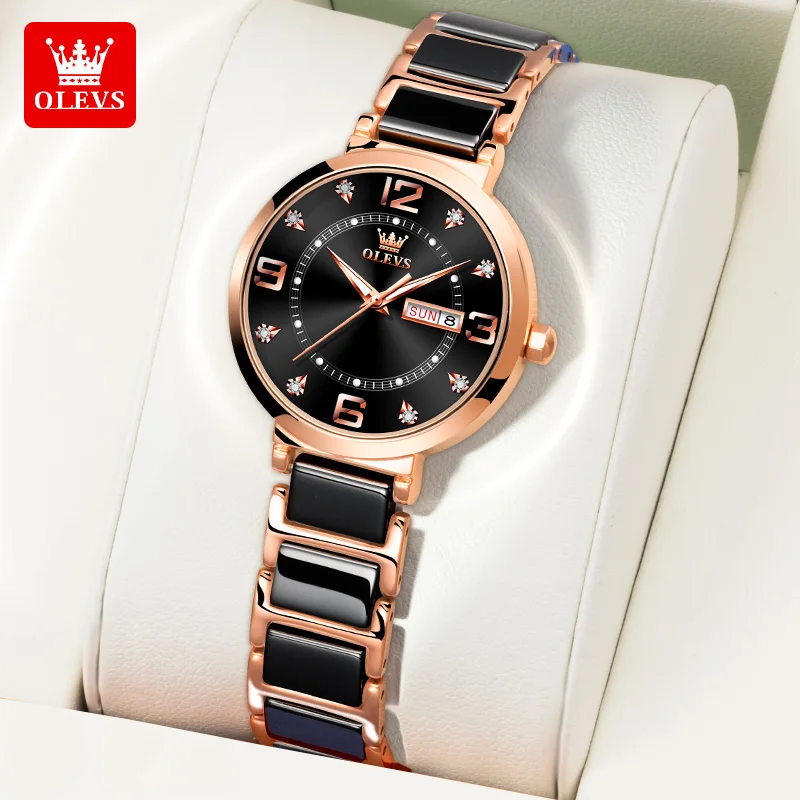 OLEVS Women's Wristwatch Luxury Brand Watch for Women Elegant Bracelet Waterproof Fashion Quartz Ladies Watches Reloj Para Mujer