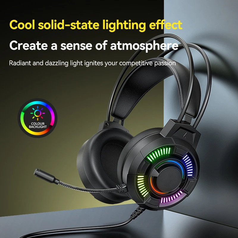 

H140 7.1 Channel Headphones Wired Gamer Computer 1.8 Meters USB Cable Headset Laptop Music Earphone RGB Backlit Subwoofer Stereo