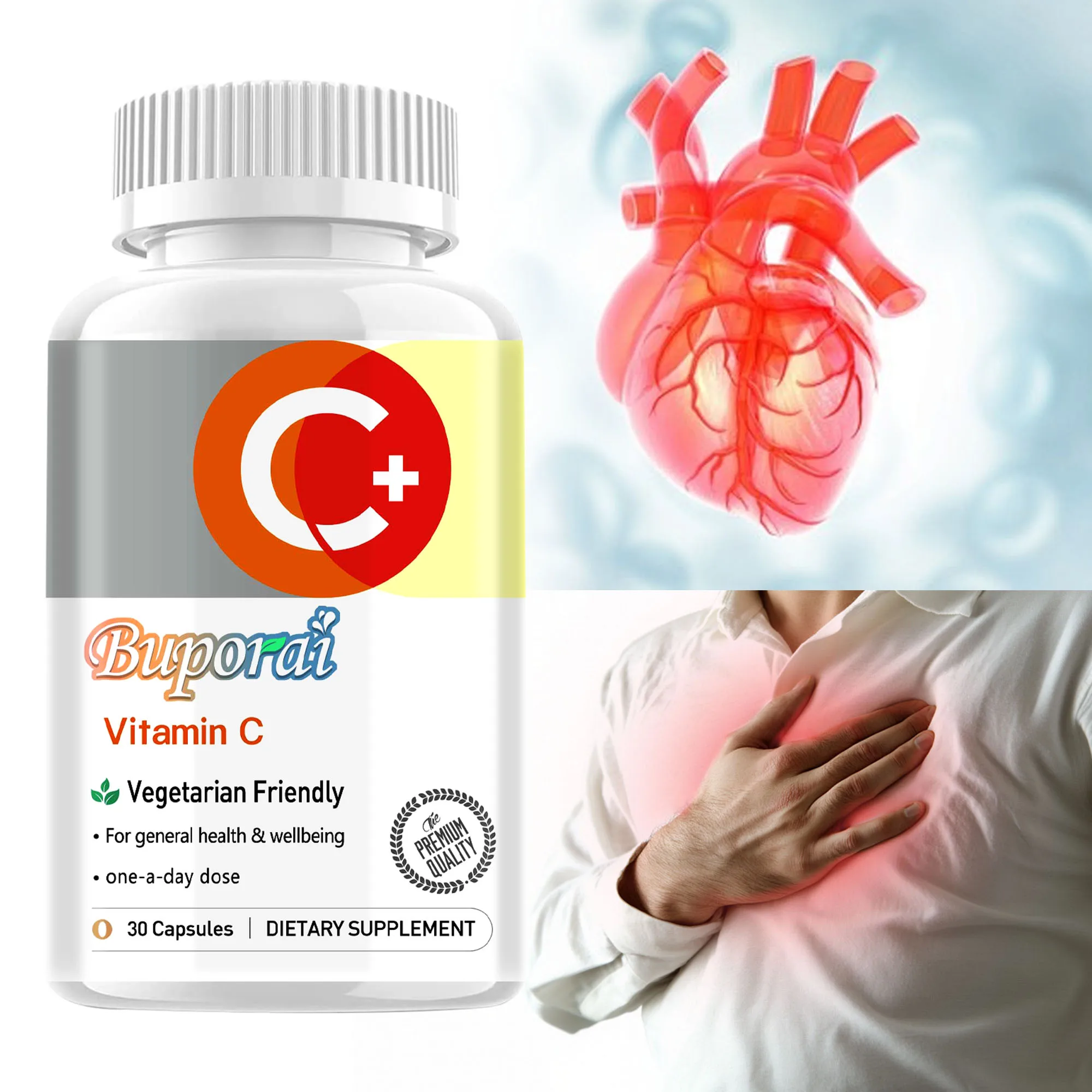 

Vitamin C - Powerful Antioxidant, Beneficial for Skin Nutrition, Immune Health, Brightening Skin Tone Supplement - 120 Capsules