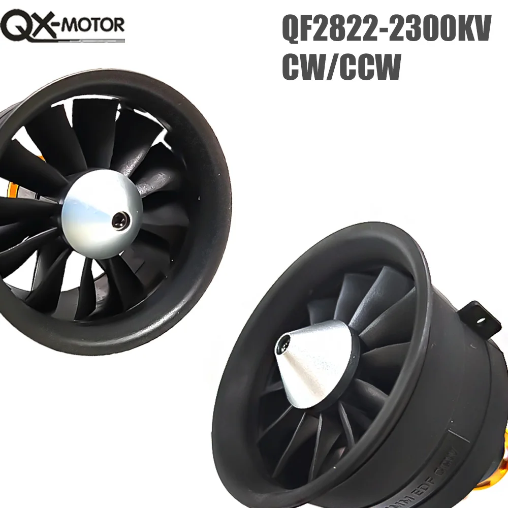 QX-Motor  64mm EDF QF2822 2300KV 12 Blades Ducted Fan CW CCW Brushless Motor For RC Airplane Drone Model Toy Parts