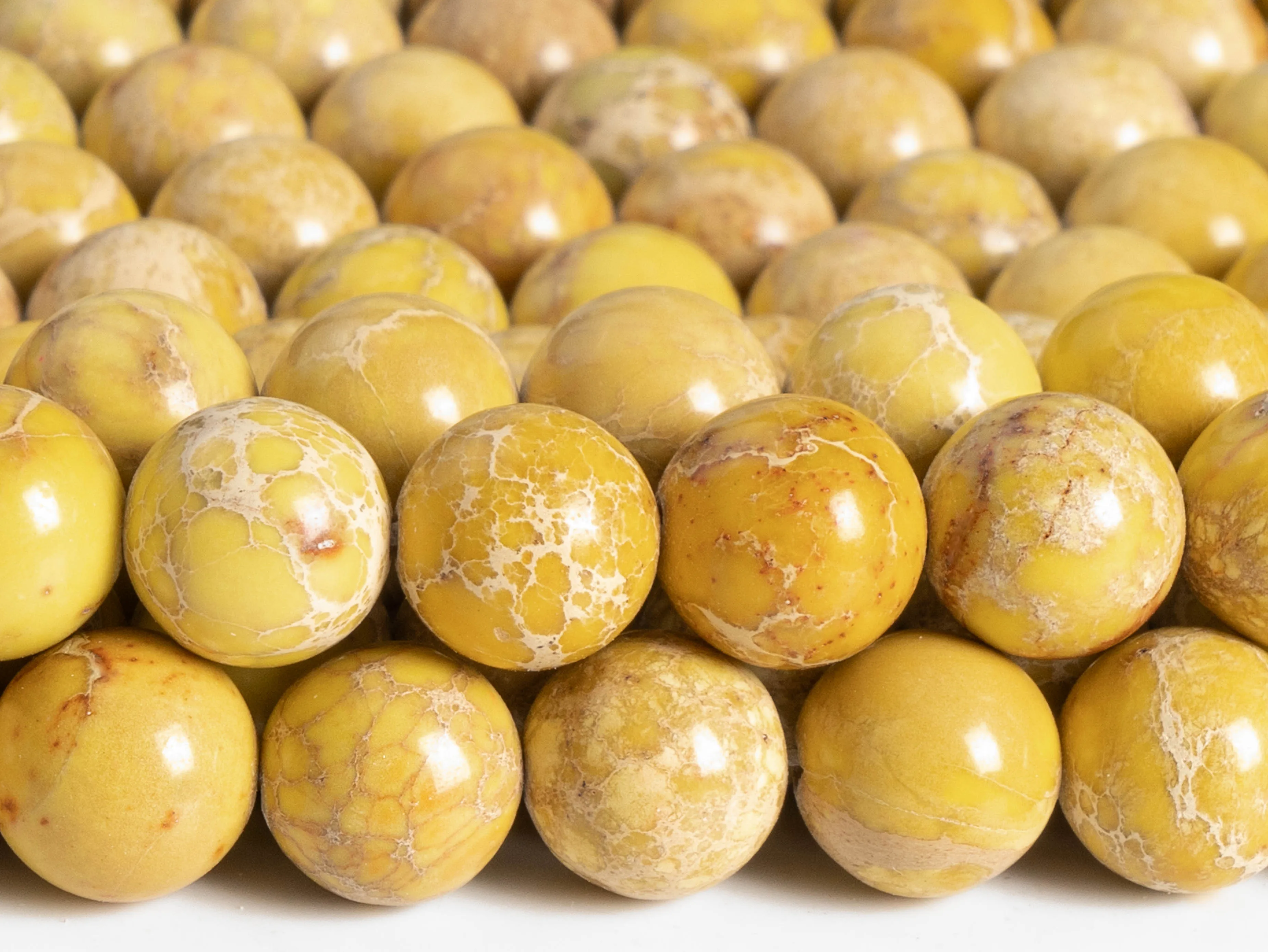 Yellow Sea Sediment Imperial Jasper Beads Gemstone Loose Beads Round Shape Size Options  6/8/10mm for Jewelry Making