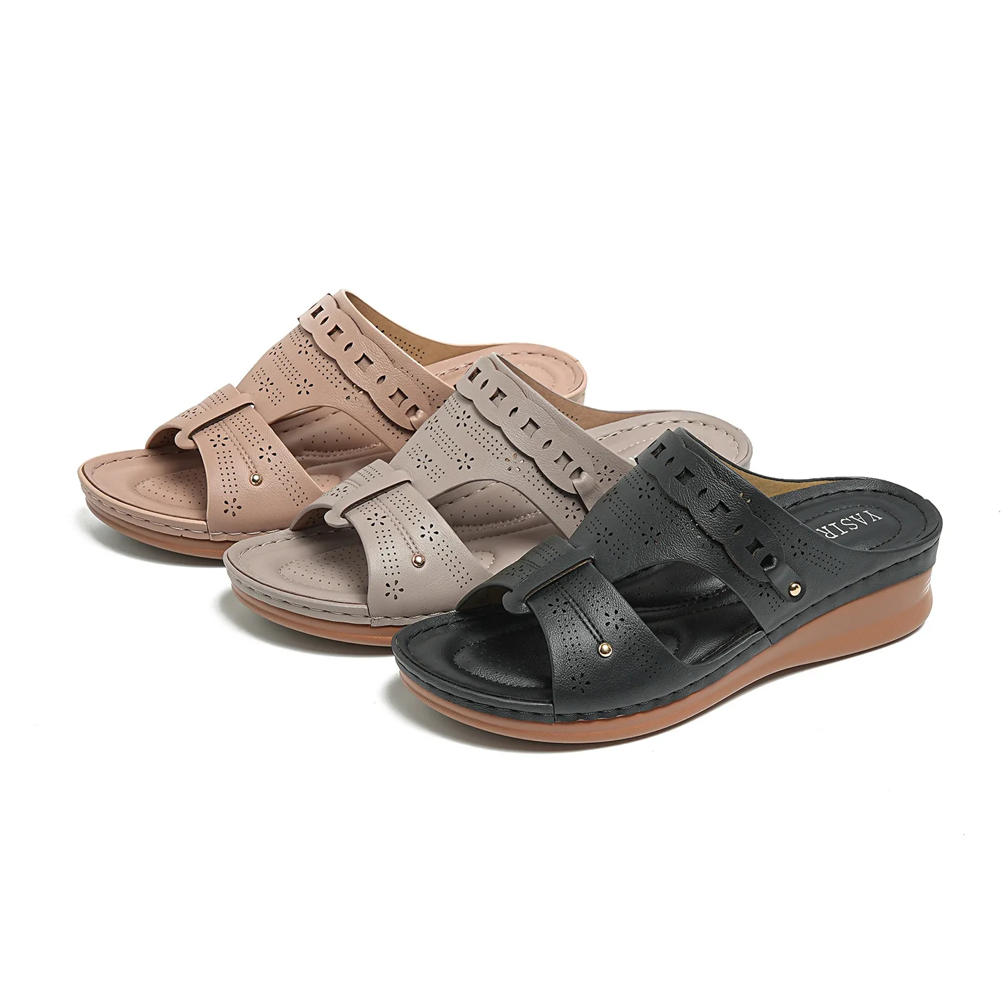 

Новые женские сандалии 2026 года в европейско-американском стиле с декоративной строчкой, большие размеры, обувь для мам