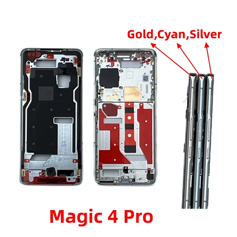 

For Honor Magic 4 Pro LCD Front Frame Magic4 Housing Middle Frame Bezel Plate With Buttons Mobile Phone Repair Parts