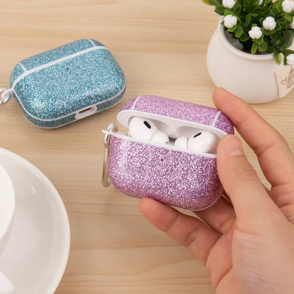 Glitter Hard Earphone Case for Apple Airpods  1 2 3 Generation Air Pods Pro 2 2023 Women Girls Headphone Cover