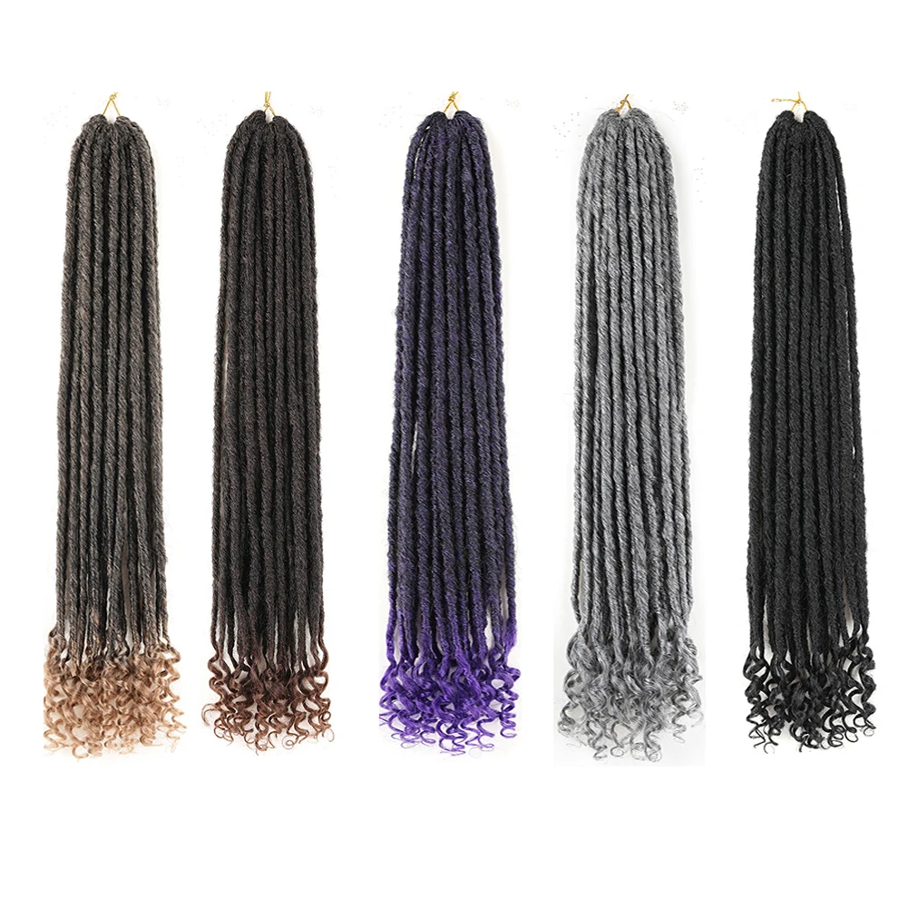 Goddess Locs Crochet Hair 18&24 Inches Soft Faux Locs Pre-Looped Hair wIth Curly End Premium Synthetic Braiding Hair Extensions