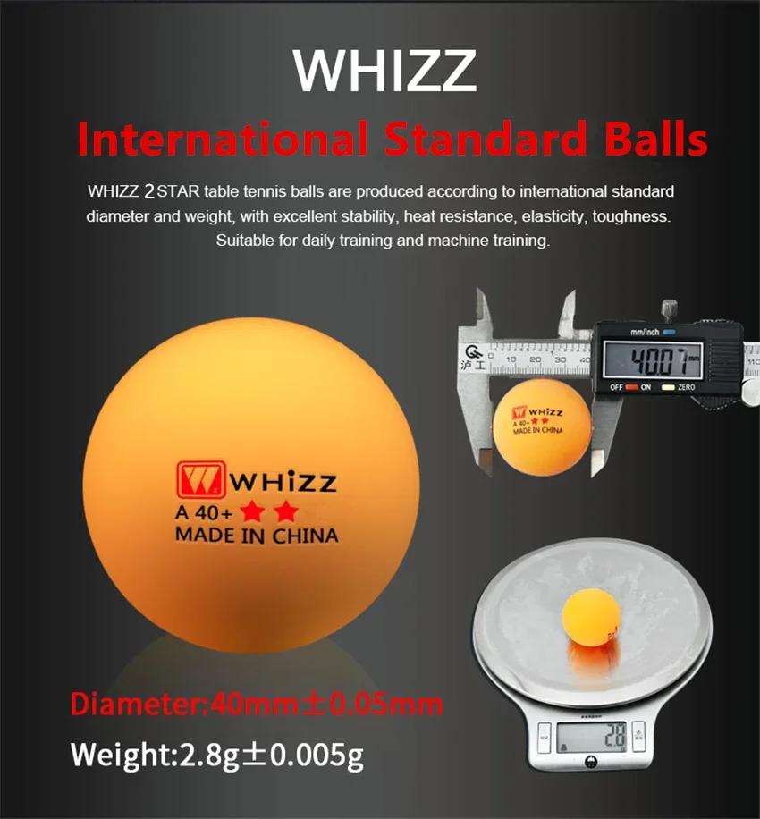 2023 WHIZZ Table Tennis Ball National Standard Training Balls New Materials High Elasticity Quality Ping-Pong Balls