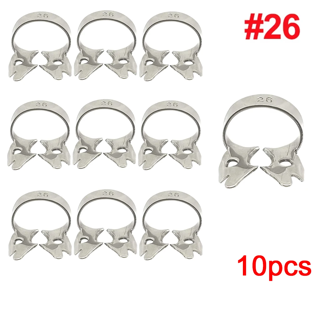 

10PCS Dental Rubber Dam Clamps Stainless Steel Endodontic Clips for Root Canal Treatment Orthodontic Tools 50 Size