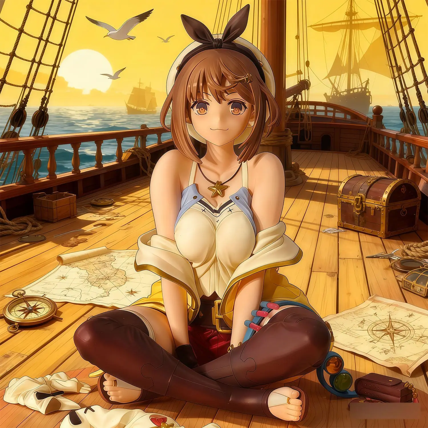 Taller de alquimia de Laisha, la reina de la oscuridad eterna y el escondite secreto ‌   Figura de anime Postura sentada Figuras de Laisha Lin