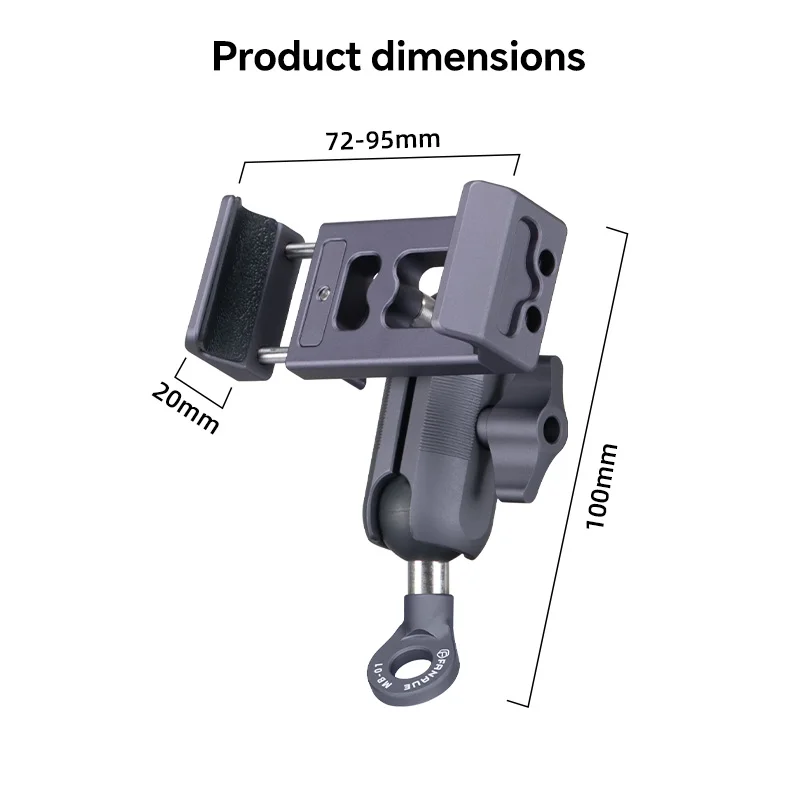 Aluminum Alloy Motorcycle Handlebar Phone Mount Mechanical Arm 360 Degree Rotation Portable Universal Smart Phone