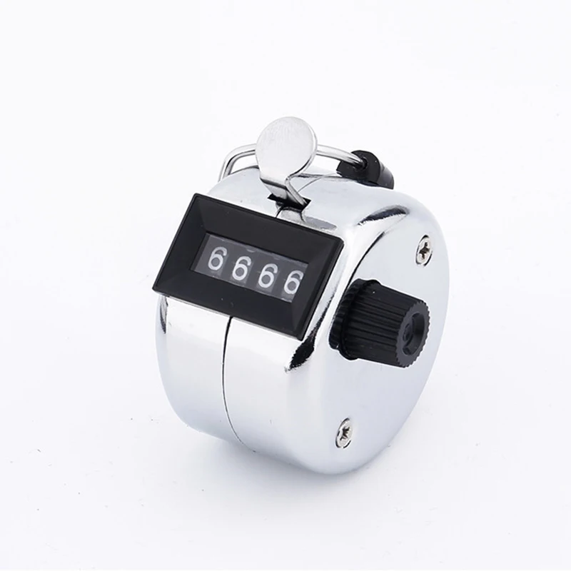 4 Digit Number Counters Metal Shell Hand Finger Display Manual Counting Tally Clicker Color shell Timer Soccer Golf Counter