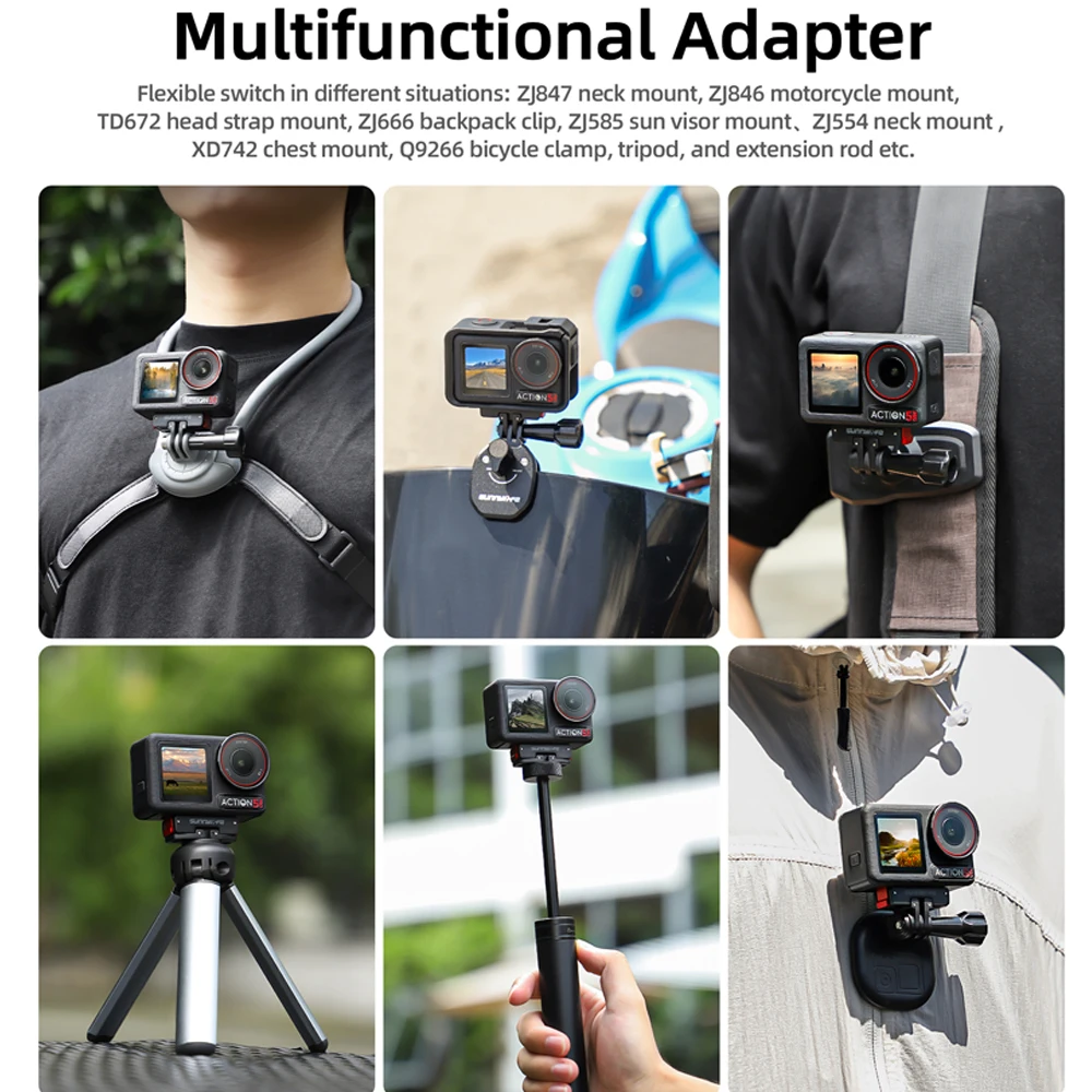 Sunnylife 磁気アダプタ DJI OSMO 360 Osmo アクション 5 プロ 4 3 折りたたみ式クイックリリースプレートカメラ拡張マウントアクセサリー