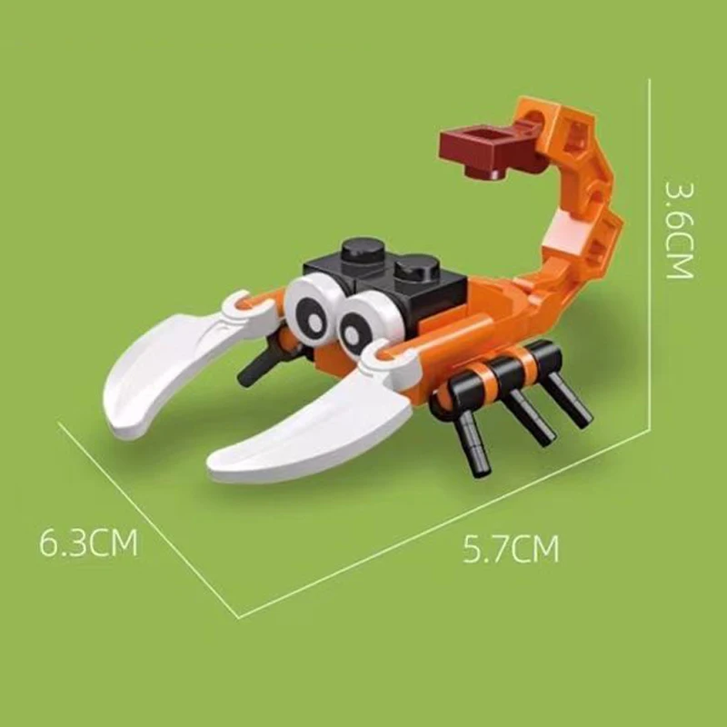 Creative Insect Animal Figures Set Mini Block Baby Building Blocks Toy Assembly Micro Building Bricks Toys For Kids Boy 6 7 Year