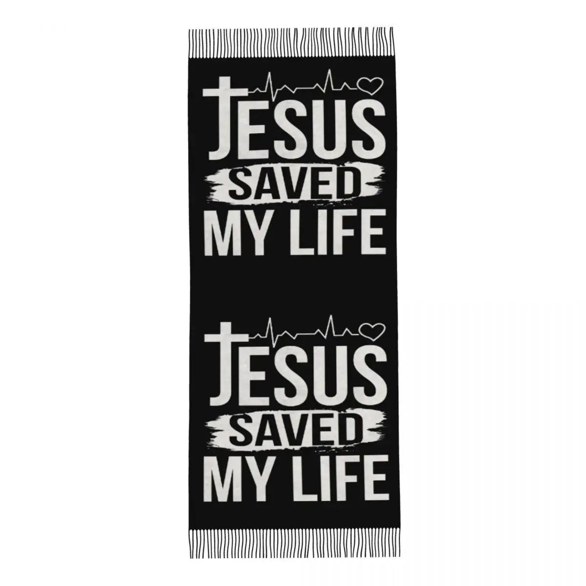 Custom Print Jesus Saved My Life Scarf Women Men Winter Fall Warm Scarves Christ Religion Christian Faith Shawls Wraps