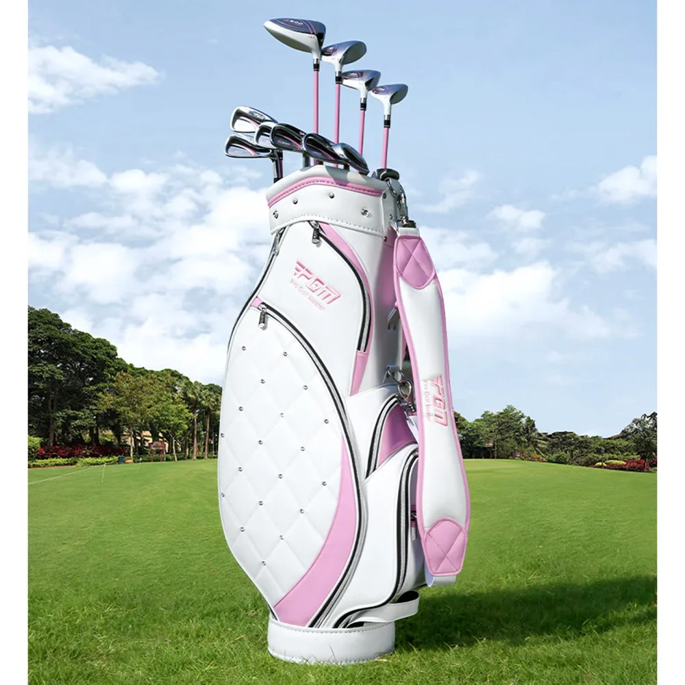 PGM Women Golf Bag Portable Thickened Waterproof Cloth Ball Bag GOLF Wear Resistant High Quality Light TPU Golf Clubs Bag QB103