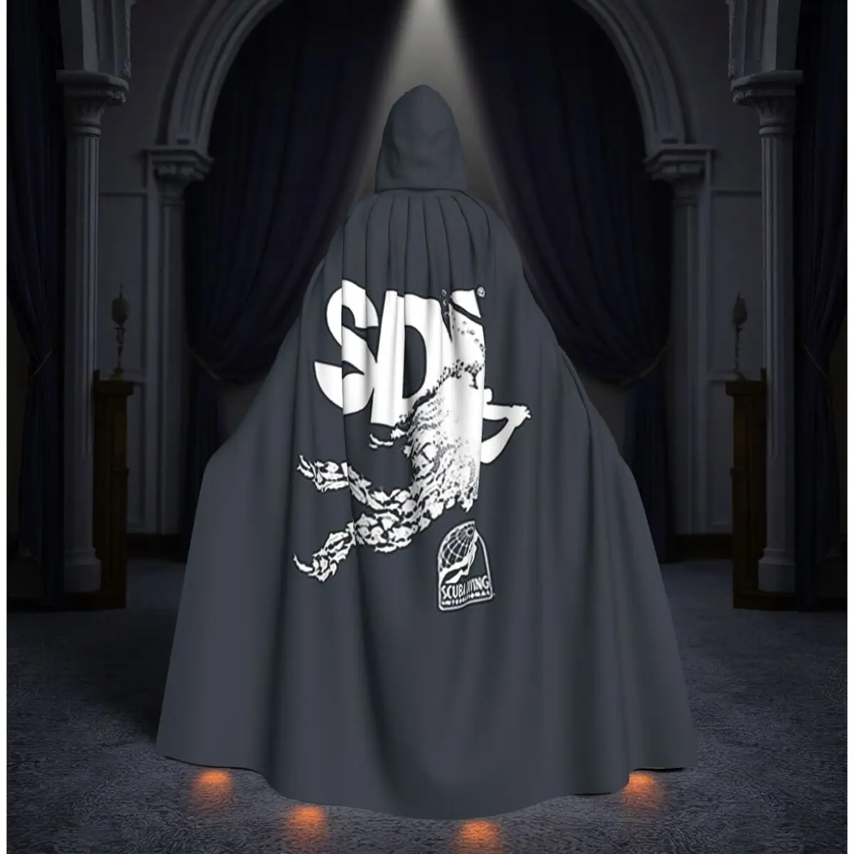 Костюм для дайвинга Scuba Diving International (SDI) — длинный плащ с капюшоном для дайвинга, средневековый костюм ведьмы, косплей, накидка на Хэллоуин, вампир Костюм для дайвинга Scuba Diving International (SDI) — длинный плащ с капюшоном для дайвинга, средневековый костюм ведьмы, косплей, накидка на Хэллоуин, вампир