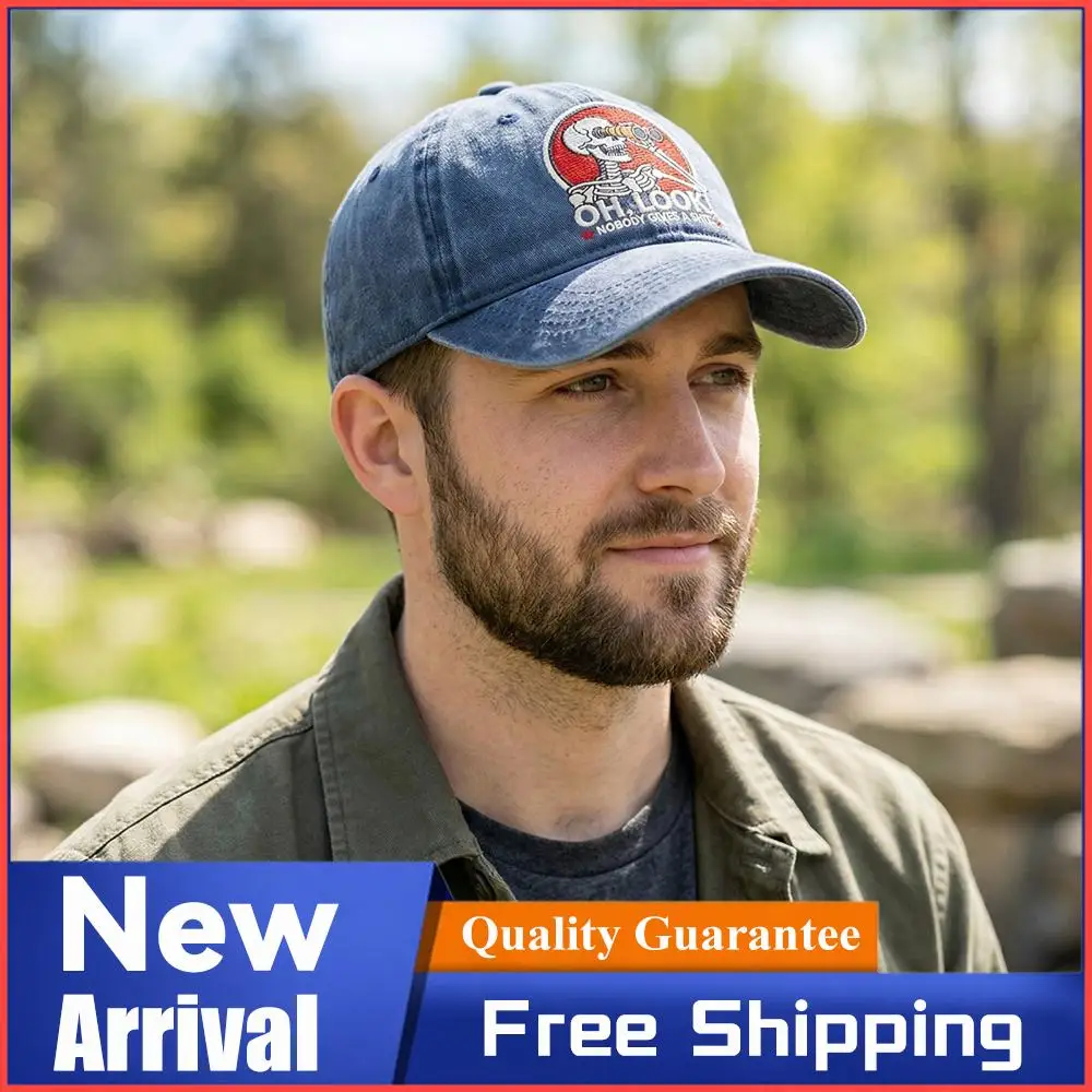 Skeleton Oh Look Vintage Baseball Cap Unisex Washed Cotton Embroidered Hat Breathabl Golf Dad Trucker Hats for Men Women Outdoor