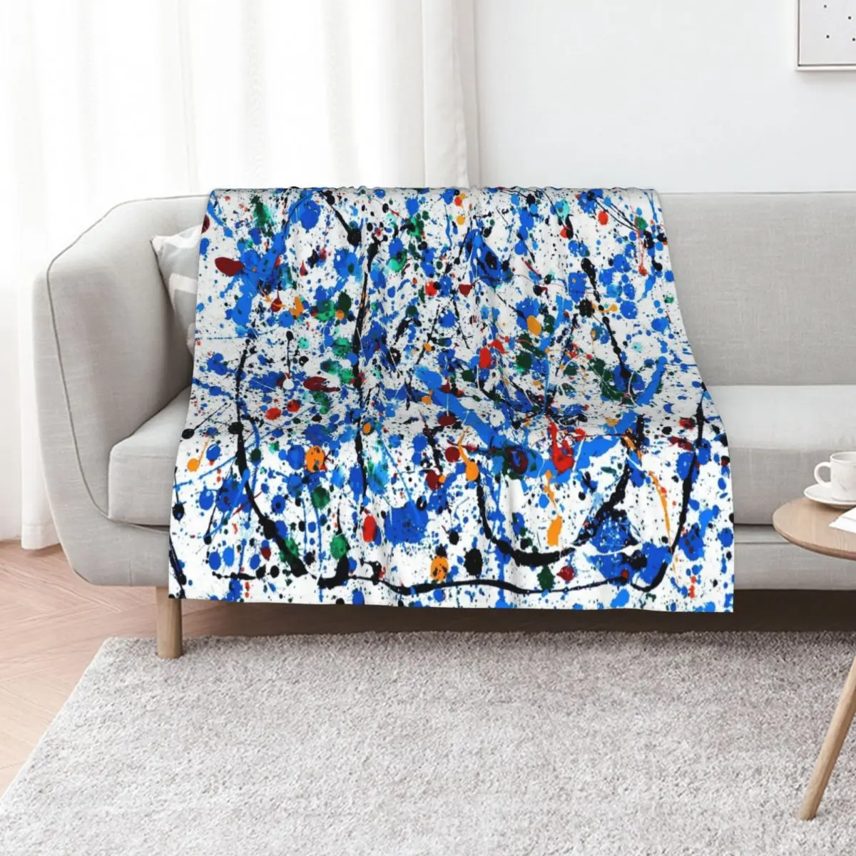 

Frenzy in Blue Throw Blanket Luxury Thicken Cute Plaid Soft Plaid Decoratives Blankets