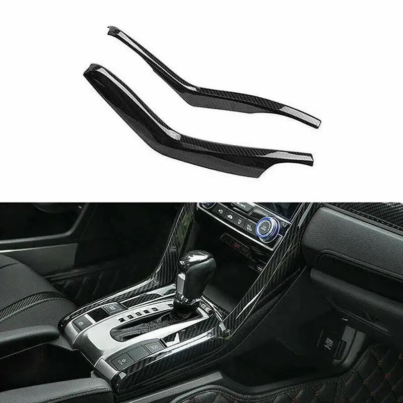 For Honda Civic 2016-2021 Interior Shift Panel Striped Decoration Sticker Armrest Box Trim