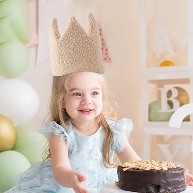 Let’s Make Baby Happy Birthday Party Hat Set Crown Headband Magic Wand Toy Banner Cake Birthday for Kids Party Photography Props