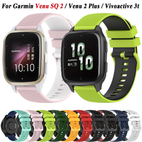 20mm Smartwatch Strap For Garmin Venu 2 Plus Vivoactive 3 5 Venu SQ 2 Silicone Wristband Forerunner 645 245 Vivomove HR Bracelet